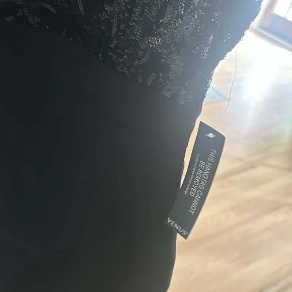 NWT Venus cocktail dress, black w/ sequins. Sz M - Picture 4 of 5